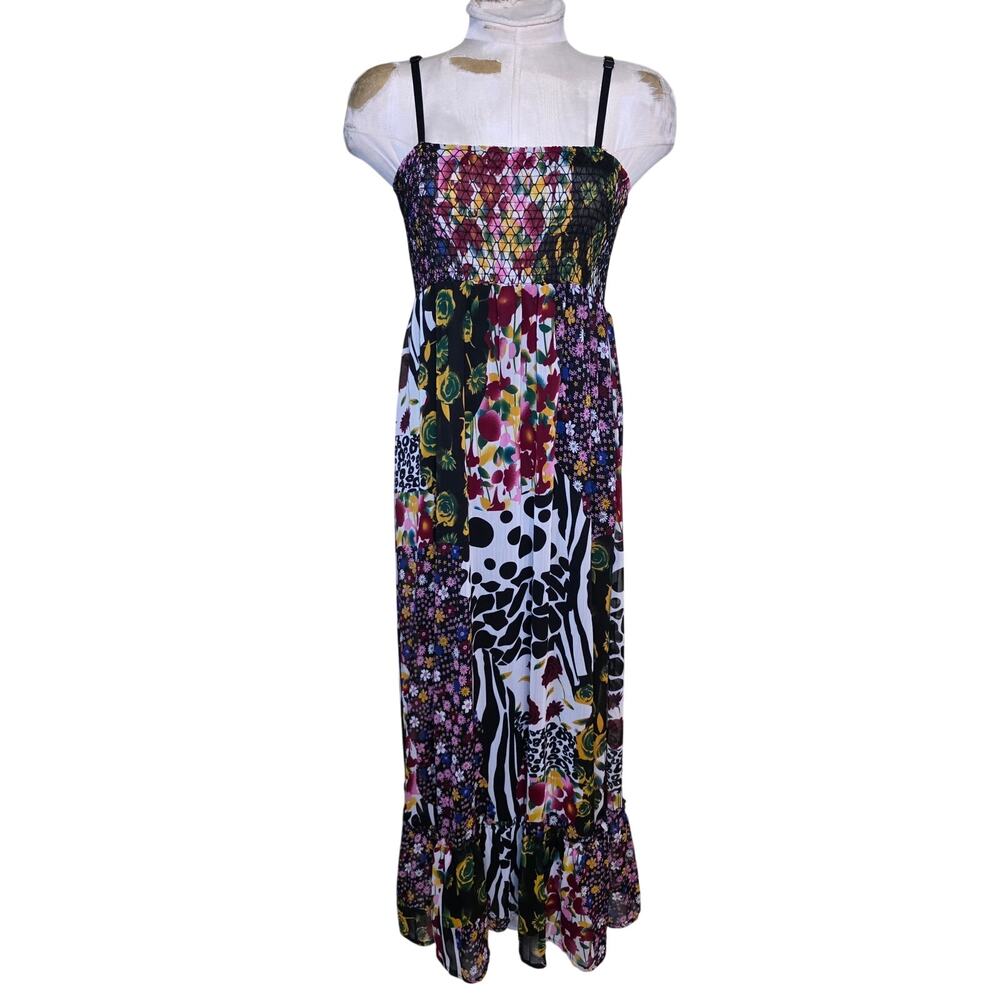 Twenty One Dress Women's Floral Tiered Strappy Boho Summer Maxi Romantic Size S‎